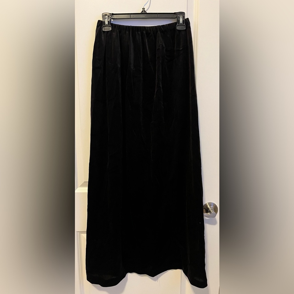 Vintage Black Velvet Maxi Skirt